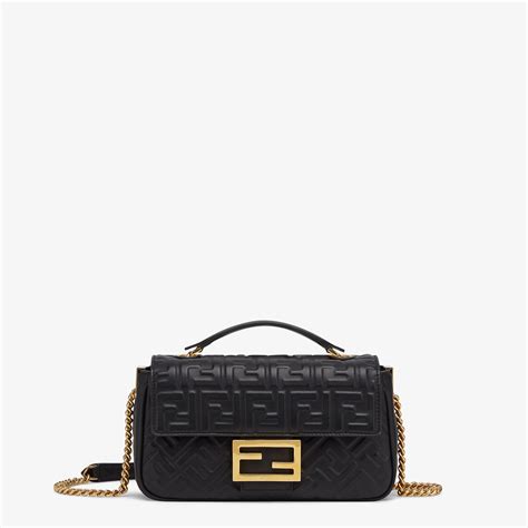 fendi baguette midi ff leather shoulder bag|fendi chenille bag.